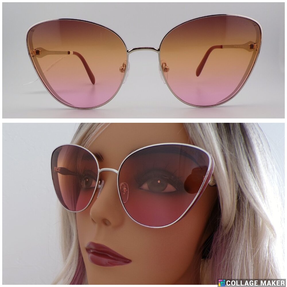 Emilio Pucci Dramatic Gradient Cat Eye Shades, Side Shield Big Bordeaux EP0186